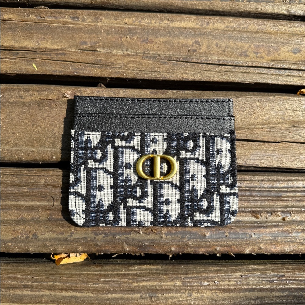 Dior Black and Gray Monogram Card Holder